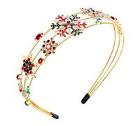 vokone Christmas Headbands for Women,Christmas Snowflake Headbands Multi Layer Crystal Hairbands Christmas Holiday Party Hair Accessory Gifts(Colorful Snowflake)