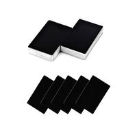 Vokowin 100 Pcs Blank Metal Business Cards, Aluminum Laser Engraved Black Name Card, Metallic for House Office Customer DIY Gift Plate Cards VIP Cards DIY (K250-1)