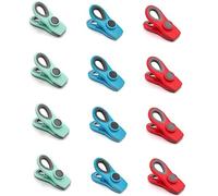 Vokowin 12 Pack Chip Bag Clip, Magnetic Food Clips, Kitchen Clips, Bag Clips for Food Storage For Fridge Snack Bags Food Storage Sealing Unfinished Snacks, Cereals (3 Color) (K195-12)