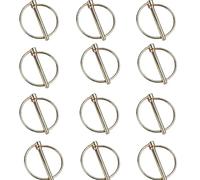 Vokowin 12pcs Heavy Duty Trailer Lock Pin 4.5mm Hitch Clips Fasteners with Round Ring Lock Multi-Functional Safety Linch Pin for Lawn Agricultural Vehicles Boat Kayak Tractor Trolley Mowers (K28-12)