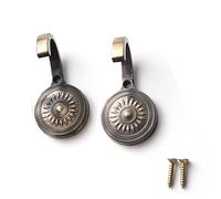 Vokowin 2pcs Antique Copper Curtain TieBack Hooks, Curtain Drapery Holdback, Round Vintage Wall-Mounted Hook for Clothes Hat Coat Door Wall Decoration (K517-2)