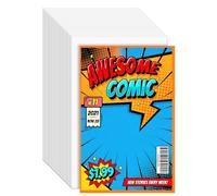 VOKOY 100 Pcs Current Size Comic Book Boards, 24-Point/400gsm Solid Book Backing Boards for Fabric Storage and Regular Comics Protecting, Collecting (White, 6.75 X 10.5 Inch)