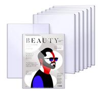 VOKOY 8 Pack Hard Plastic Magazine Protectors, Crystal Clear Magazine Display Sleeves Premium PVC 5mm Thick Plastic Protection Regular Magazines Storage for Collector Small Business, 9 x 11.5 Inch