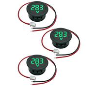 VOKTTA 3 Pieces Car LED Digital Voltmeter DC 4-100V,2 Wires Voltage Tester 3-Digit LED display Voltage Meter with Anti -connection protection for car/marine/boat (Green)