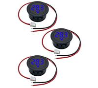 VOKTTA 3 Pieces Car LED Digital Voltmeter DC 4-100V,2 Wires Voltage Tester 3-Digit LED display Voltage Meter with Anti -connection protection for car/marine/boat (Blue)
