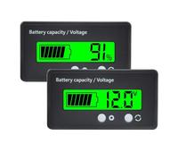 VOKTTA Battery Capacity Monitor Gauge Meter DC8-120V DC12V 24V 36V 48V 72V 84V 96V with Acousto-optic Alarm Battery Tester Indicator for Lead Acid and Lithium-ion Battery Power Indicator (Green)