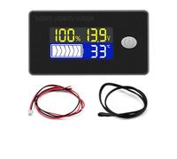 VOKTTA Battery Capacity Voltage Monitor with Alarm and Temperature Sensor -19~80℃ 12V 24V 36V 48V 60V 72V for Lithium battery, Lead-acid Battery