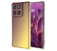 Vokuha Phone Case for Motorola Edge 60 Pro Case XT2507-1 Cases, Cute Clear Gradient Slim Shockproof TPU Back Phone Protective Cover for Motorola Moto Edge 60 Pro Black/Gold