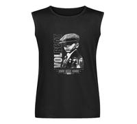 Vol-Beat Mens Men's Vests Tank Tops O-Neck 100% Cotton Undershirts Unisex Sleeveless T-Shirt XL Black