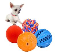 Volacopets 4 Pack Different Functions Puppy Balls, Puppy Teething Ball, Dog Balls for Small Dogs, Squeaky Balls for Small Dogs, Rubber Ball, Puppy Chew Toys, Dog Enrichment for Chewing