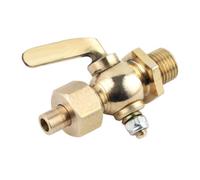 Volakebeing 1/8" 1/4" 3/8" 1/2" 3/4" Male Thread Bronze Brass Handle Faucet Petcock Tap Valve Pure Copper Material Switch Rotation Easy Use Standard Pin Opening(1/4 BSP-)