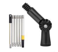 Volakebeing 1.8m Telescopic Extension Pole for Paint Roller with 180 Degree Swivel Articulated Joint, Extendable Handle for Painting High Ceilings and Walls, Silver Black