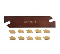 Volakebeing 10 Pcs GTN-3 SP300 Carbide Inserts with SPB26-3 Lathe Grooving Tool Holder for Metal Cutting Parting -Finishing Steel 26mm Blade