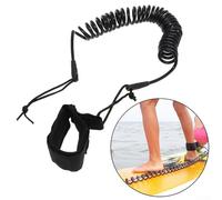 Volakebeing 10ft Coiled Accessory Leash Paddle Board Rope Strap Leg Ankle Safety Leash for Board Medium For Featherweight Surfboard Surfing Flexible (Black)