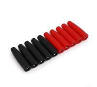 Volakebeing 10Pcs 4mm Banana Female Receptacle Adapter Insulated Wire Connectors PVC Brass Nickel Plated Speaker Terminals Audio Cable Connectors Mixed Colors(Red Black)