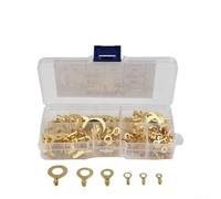 Volakebeing 150pcs Electrical Ring Terminals Brass Copper Wire Connectors Crimp Terminal Set with Ring Eye Cable Lugs Assortment Kit M3 M4 M5 M6 M8 M10 for Automotive