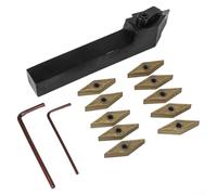Volakebeing 16mm MVJNR1616H16 93° Lathe External Turning Tool Holder with 10 VNMG160404 Carbide Inserts for -Finishing Carbon Steel for CNC Metalworking