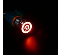 Volakebeing 19mm LED Push Button Switch 12V Waterproof Metal Latch ON-Off for Car Marine Automotive Electronics with Wire Socket Blue Red Green(Red)