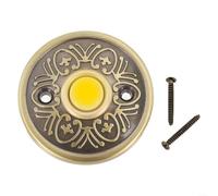 Volakebeing 1PCS Doorbell Push Button, Cast Iron Vintage Bronze Door Bell Push, with LED Illuminated Button, Round Door Bell Button,for Home Front Door