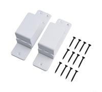 Volakebeing 2x4 Reinforced Door Barricade Brackets Heavy Duty Steel Security Hardware Powder Coated Rust Resistant Fits Inward or Outward Opening Doors for Home(White)