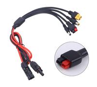 Volakebeing 4 in 1 Solar Panel Adapter Kit Charging Cable with XT60 DC5521 DC7909 Connectors 12AWG Wire for Power Station Portable Generator Solar Charging 7A