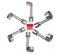 Volakebeing 6pcs Automotive Fuel Line Wrench Set 1/2 Inch Drive Diesel Line Socket Tools with 12 14 16 17 18 19mm Sizes, Professional Mechanic Flare Nut and Brake Tube