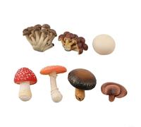 Volakebeing 7-Pack Lifelike Simulation Mushroom Models PVC Decorative Miniature Ornaments For Indoor And Outdoor Display In Home And Garden