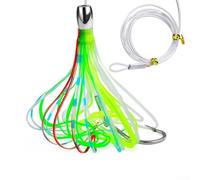 Volakebeing 787inch Big Game 8/0 Trolling 665g Metal Silicone Bait for Saltwater Fishing Tuna Marlin Mahi Skirt Squid Offshore Lure Hook Sea Deep (D)