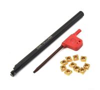 Volakebeing 8mm S08K-SCLCR06 Turning Tool Lathe Boring Bar Holder with 10pcs CCMT060204 Inserts for -Finishing and Finishing, Compatible with Steel