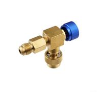 Volakebeing Air Conditioning Connector Adapter Valve Set for R22 R404 R407 Safety Valve with 14SAE Standard Interface High Strength Brass Thickened Body Design Blue Red(blue)