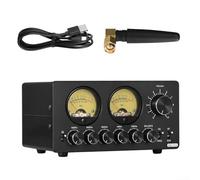 Volakebeing Audio Equalizer 5-Band EQ with Receiver Dual VU Meters Stereo Preamp Balance Control 100Hz/400Hz/800Hz/4kHz/10kHz Frequency Bands for Music Enthusiasts