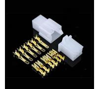 Volakebeing Automotive Electrical Connector Kit 2.8mm 2/3/4 Pin Way with Retaining Hook, Rectangle Push-In Terminal for Car Motorcycle For ATV Boat Wiring, Flame(2P)