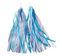 Volakebeing Balance for 25cm Handlebar Streamers Colourful Tassels For Bike Decorations Plastic Fringe Handlebar Polyester For Bike Long for Children for Scooter for Kids (Blue)