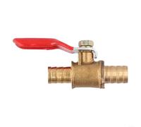 Volakebeing Brass Ball Valve 6/8/10/12mm Hose Barb Inline Water Air Line Shut-off Valve for Residential Commercial Use with Lever Handle,with Red Lever Handle(10mm)