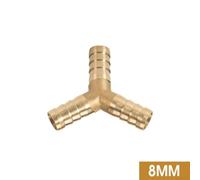 Volakebeing Brass T Y Piece 3 Way Hose Connector, Lasting Solid Copper Tee Joint for Air, Water, Fuel, Oil, 6mm 8mm 10mm 12mm(T 8MM)