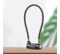 Volakebeing Cable Password Lock Zinc Alloy 4-Digit Combination Padlock with 5mm Steel Cable for Refrigerator Door Garden Gate Gym Locker Toolbox Bicycle Security 380mm