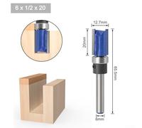 Volakebeing Carbide Router Bits Set 6mm & 1/4 Inch Shank Bearing Guided Flush Trim Pattern Router Bits with Top Bearing for Wood Cutting Hardwood Particleboard Acrylic(6mm Shank)