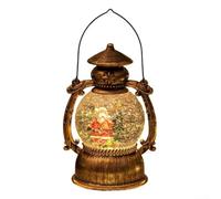 Volakebeing Christmas Cartoon Horse Music Box Lamp with 8 Classic Melodies, Retro Bronze Night-Light Lantern Featuring Snow-Filled Scene for Home Décor and Holiday Gifts(old tree)