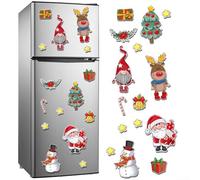 Volakebeing Christmas Refrigerator Magnet Set with Festive Gnome, Snowman and Reindeer Motifs, Strong Magnetic Holiday Decoration for Fridge and Metal Surfaces