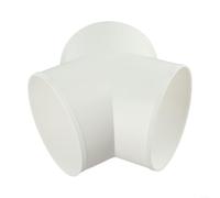 Volakebeing Circular Equal Y Piece Plastic Duct Connector,Air Con Tube Exhaust Hose Splitter for Cooker Hood Ventilation Pipe,PVC Ducting Joint for Extractor Fan Bathroom Hydroponics(150mm)
