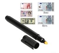 Volakebeing Counterfeit Detector Pen for Currency Verification, UV Ink Marker for Banknotes, Detects Fake Dollar Bills with Color For Reaction, Pack, Black