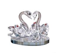 Volakebeing Crystals Swan Paperweight, Glass Swan Animal Figurine, Sparkle Figurine Collection Centerpiece Ornament for Wedding Table Decoration Collectible(white)