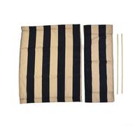 Volakebeing Directors Chair Canvas Cover Replacement Set Navy Blue White Stripes Casual Seat Kit for Garden Chairs Round Rod Foldable Polyester Fabric(1 Set)