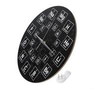 Volakebeing Educational Periodic Table Wall Clock Square Chemistry Symbol Design for Laboratory Classroom or Home Office Density Board Build
