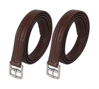 Volakebeing Equestrian Saddle English Tack Accessories Soft For Durable Straps Stirrup Stainless Steel Hardware Microfiber Horse Customizable Leathers with Leather Riding (Dark brown 135cm)