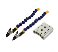 Volakebeing Flexible Third Hand Tool Soldering Iron Holder PCB Welding Station with Aluminum Alloy Base Stainless Steel Clips Adjustable Angle for Model Airplane Repair(B)