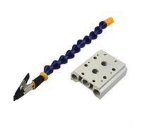 Volakebeing Flexible Third Hand Tool Soldering Iron Holder PCB Welding Station with Aluminum Alloy Base Stainless Steel Clips Adjustable Angle for Model Airplane Repair(A)