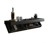 Volakebeing Floating storage rack, furniture, wooden secret compartment rack, suitable for wall mounting, wall, living room bedroom office space saving, simple design(black)