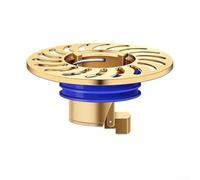 Volakebeing Floor Drain Backflow Preventer, Brass Shower Waste Drainer with Automatic Closure, 7 x 4.5 x 4.3 cm, Gold/Silver, for Bathroom (Silver)