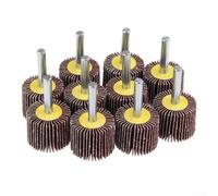 Volakebeing For 10pcs 30mm Flap Wheels 80 Grit for Rotary Tool, Sanding Disc Grinding Polishing Wheel with 6mm Shank, Compatible with Electric Drill and Engraving(0)